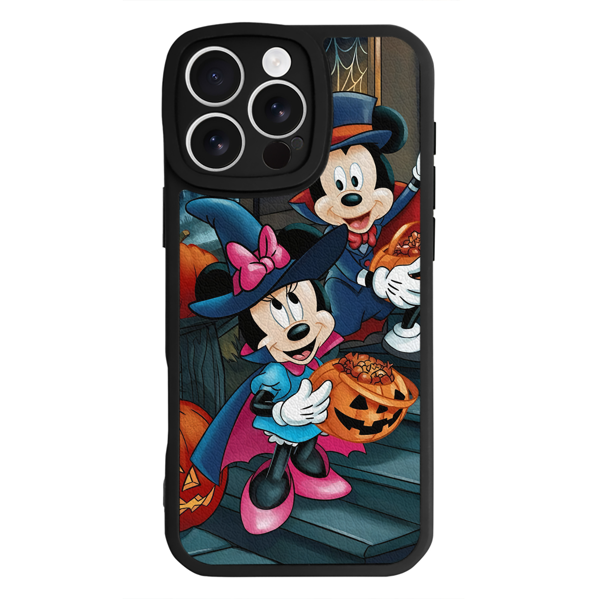 （画像用） ミッキーマウス Mickey Mouse 【iPhone 16シリーズ対応】シリコンスマホケース（レザー調） 材質：シリコン